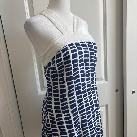 NWT Island Company 100% Linen Hydra Dress Sz XS Blue White Seabed - Picture 3 of 14